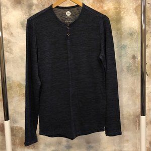 EXPRESS 2-button heathered navy henley